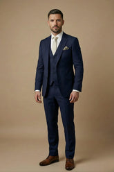 Men’s Three-Piece Wedding Guest Suit – Tailored Slim Fit Jacket, Waistcoat and Trousers for Formal Celebrations