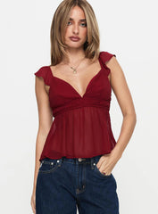 Elysea Top Burgundy