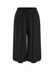 Mid Rise Ruched Drawstring Bloomer Trousers Curve & Plus
