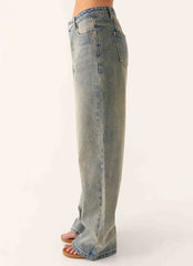 Keanna Low Rise Denim Jeans - Dirty Wash