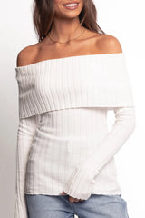 Inora Off Shoulder Knit Top - White