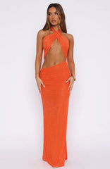 The One Halter Maxi Dress Orange