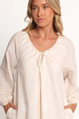 Walker Smock Mini Dress - Tan Swirl