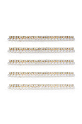 Thin Pearl and Crystal Hair Clip Set