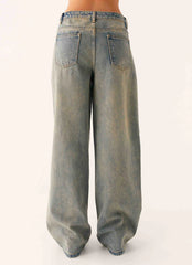 Keanna Low Rise Denim Jeans - Dirty Wash