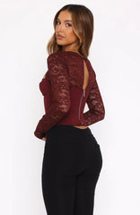 Boy's Cry Long Sleeve Bustier Wine