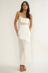 Golden Era Sheer Waist Maxi Dress Oyster