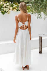 Train Into Town Midi Dress White
