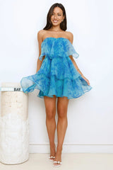 Radiant Joy Strapless Mini Dress Blue