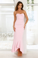 Luxe Reverie Strapless Maxi Dress Pink