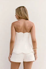 Dewdrop Dreams Strapless Top White