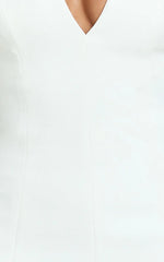 Yelena Mini Dress - Halter Neck Bow Detail Mini Dress in White